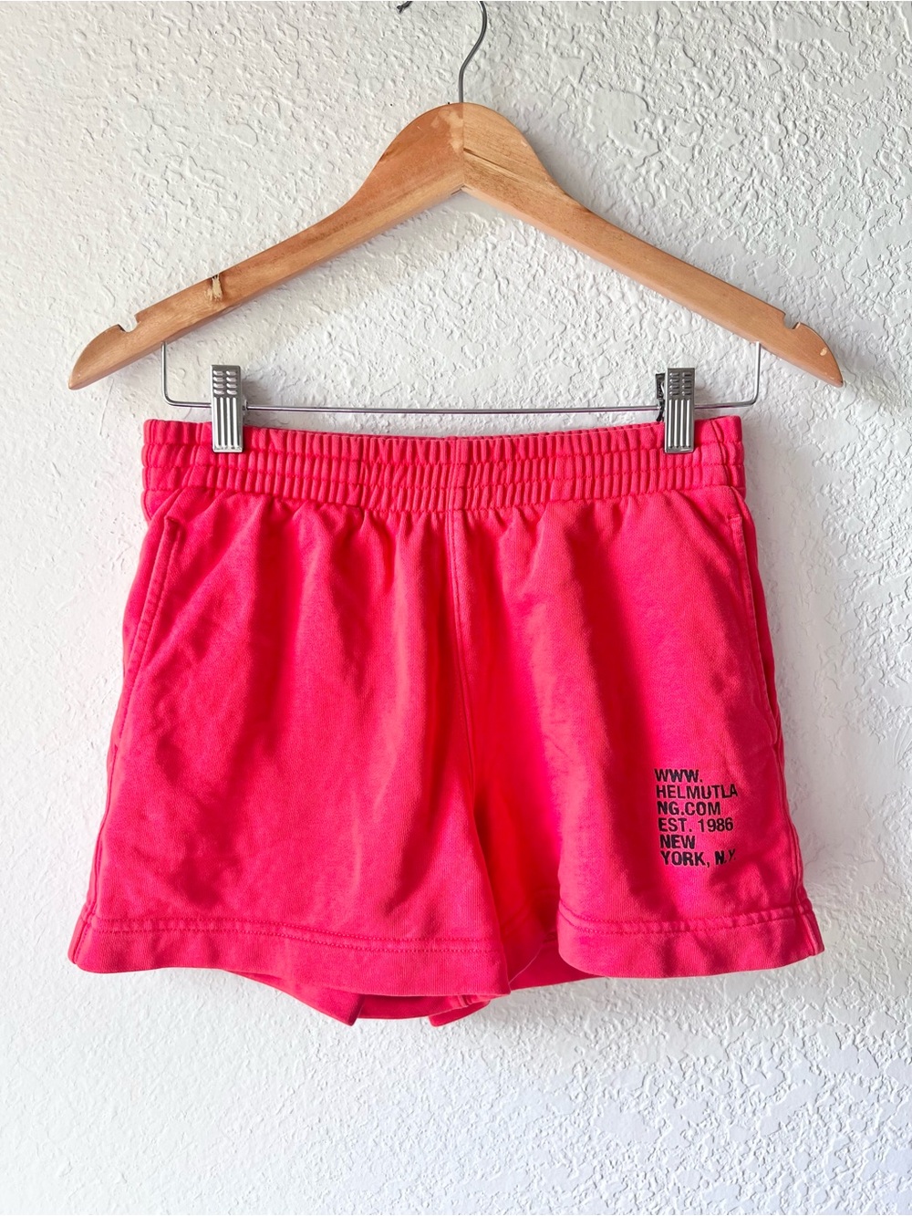 Helmut Lang Red Postcard Sweat Shorts Sz XS